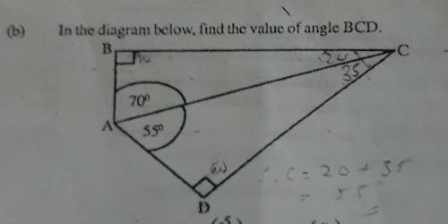 In the diagram below ,find the value angle of the angle marked BCD.​