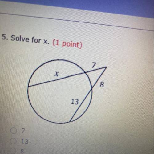 Solve for x 
(1 point)