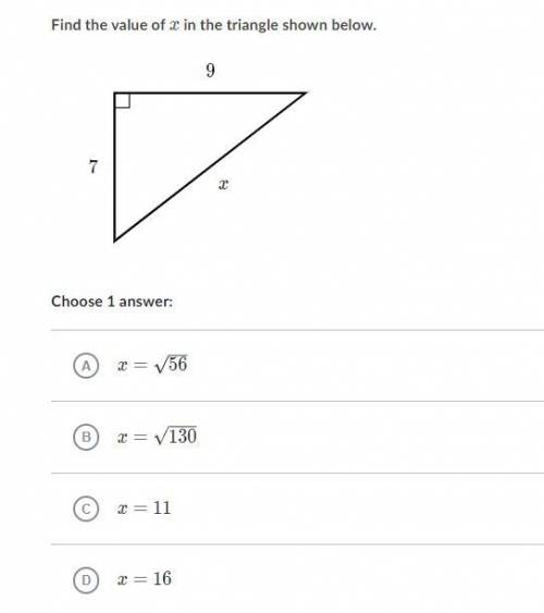41 POINT Find the value of x in the triangle shown below.