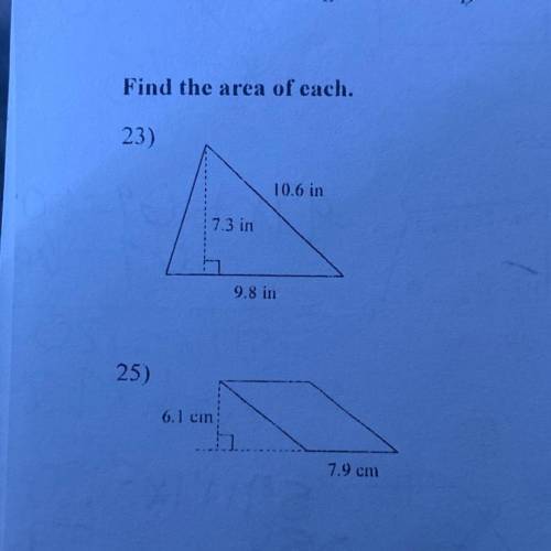 23 and 25 
how do you do the work?
find the areas of each
