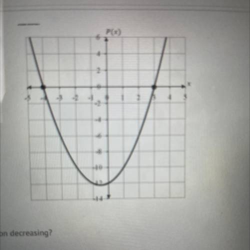Over which interval(s) is the function decreasing?

A)
-4 < x < 3
B)
-0.5 < x < 00
9
-