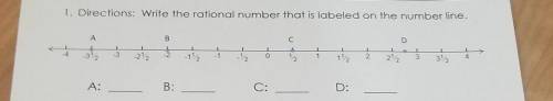 1. Directions: Write the rational number that is labeled on the number line. please help​