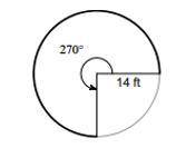 Find the arc length of the darkened arc in the circle below.

Round your answer to the nearest ten