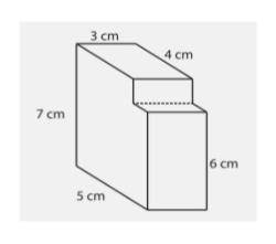 Look at the figure above. The surface area is _____ square cm.
