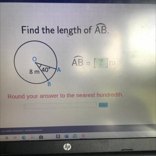 Find the length of arc AB