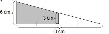 Calculate the shaded area of the figure below:

a. 18 cm2
b. 24 cm2
c. 16 cm2
d. 4 cm2