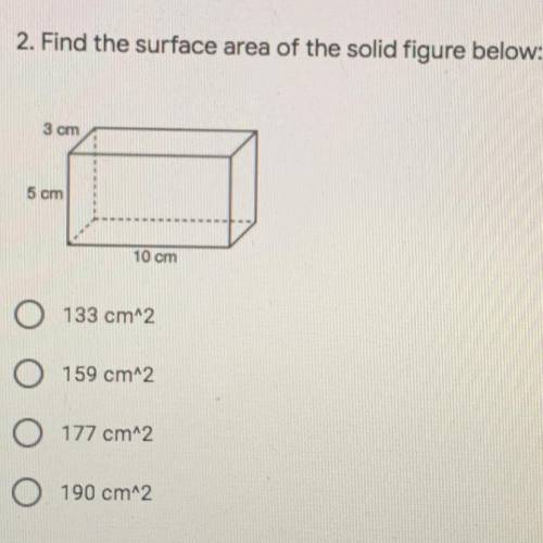 Find the surface area of the solid figure below: