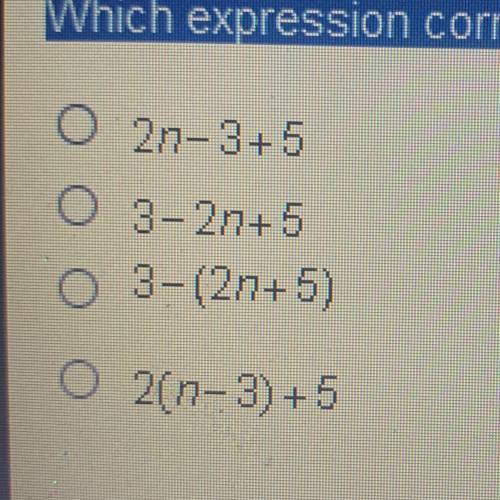 Which expression correctly represents three less than the product of a number and two, increased b