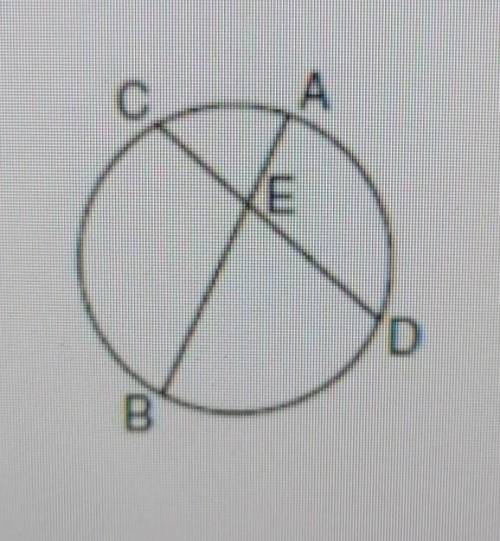 In the accompanying diagram of a circle, chords AB and CD intersect at E. CE=S, CD = 13, and AE = 4