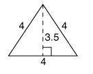 A triangular prism has a height of 11 meters and a base with the following measurements. All dimens