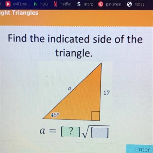!!! find the indicated side of the triangle PLZ HELP