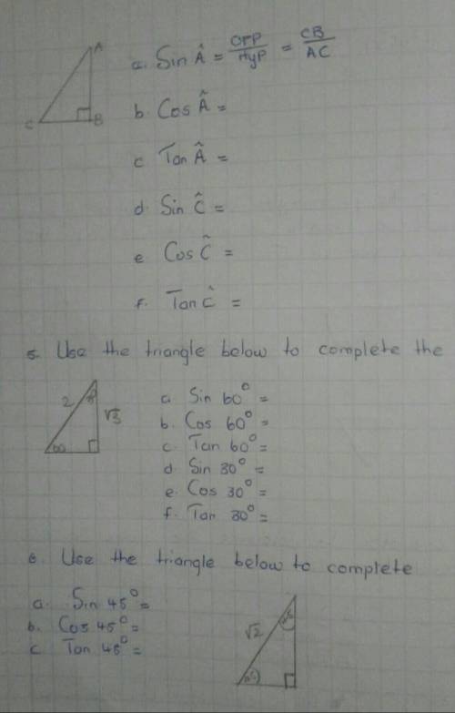 4.Complete each of the following BRAINIEST and 50 points its just Trigeometry​