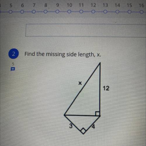 Find the missing side length, x.