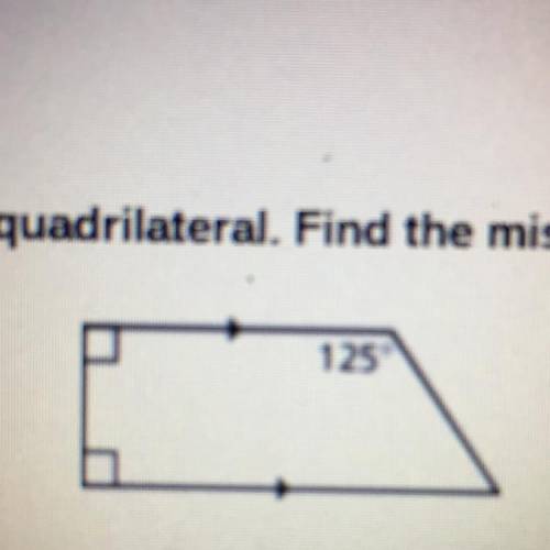 Classify the quadrilateral. Find the missing angle measure(s).