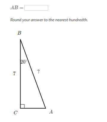 AB = ?
Round your answer to the nearest hundredth.
