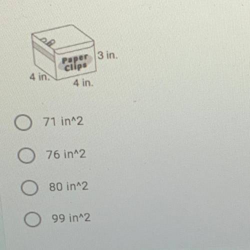 What is the surface area of the box of paper clips below?