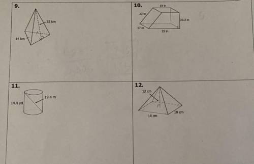 Can someone please help me with this asap. And show work. FIND THE SURFACE AREA OF EACH FIGURE