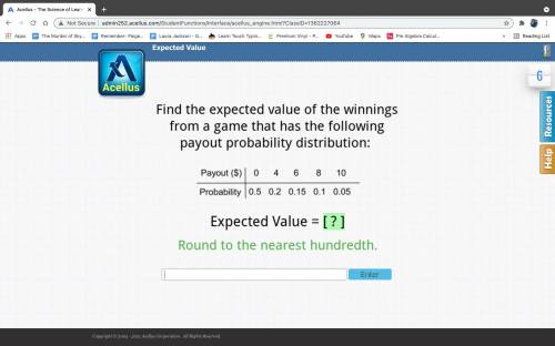 Find the expected value of the winnings from a game that has the following payout probability distr