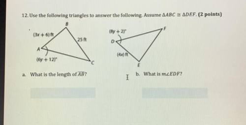 Use the following triangles to answer the following.