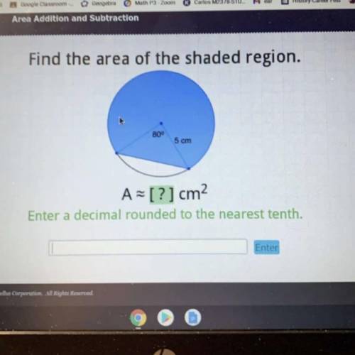 Find the area of the shaded region￼