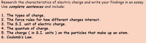 I need help on an essay on Electric Charge