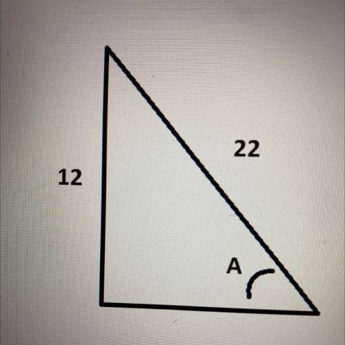 Help ASAP plsss
Find the measure of angle A. Show all your work.