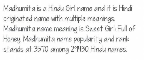 What does Madhumita name mean? lol-,-​