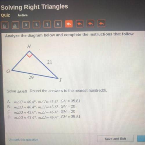 Analyze the diagram below and complete the instructions that follow.

Solve triangle GHI. Round th