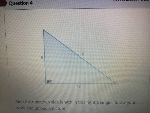 Can anyone help me find the unknown side length in this right triangle.