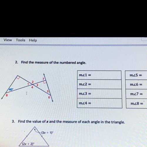HELP ME PLEASE FINALS REVIEW find the measure of the numbered angle