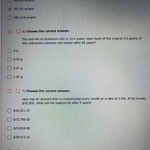 What’s the correct answer for both 6 & 7