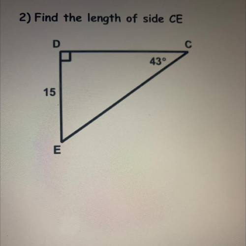 2) Find the length of side CE