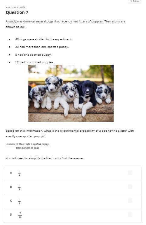 A study was done on several dogs that recently had litters of puppies. The results are shown below.