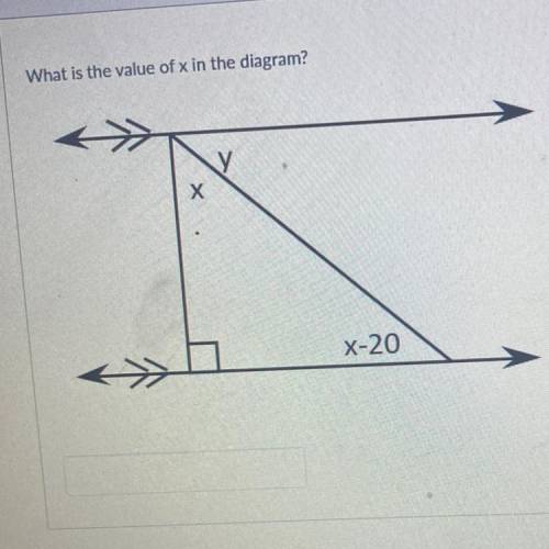 What is the value of x in the diagram?
у
X
X-20