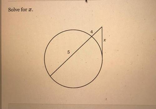 Solve for x for the following circle