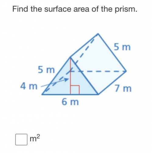 I need the surface area for this prism. If you could provide a formula too, that would be great!