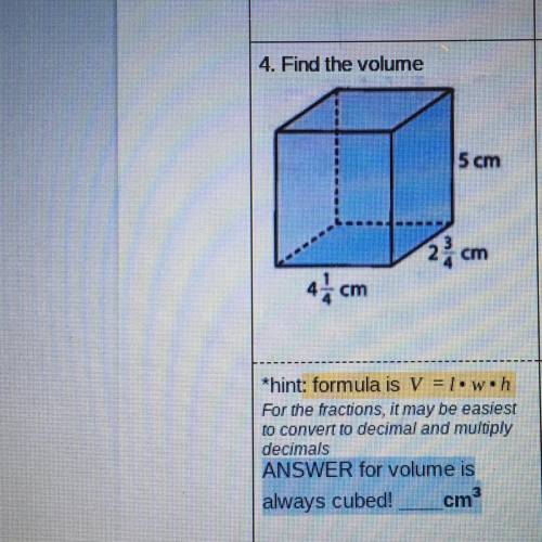 Find the volume. If you have any problems please tell me thank you.