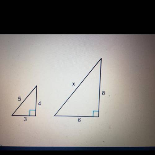The triangles shown are similar. What is the value of x?