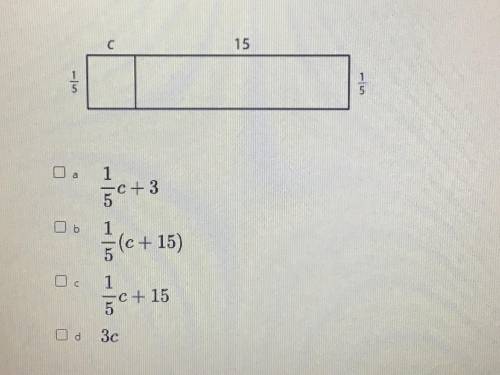 Select all the expressions that represent the total area of the rectangle. 
PLZ HELP