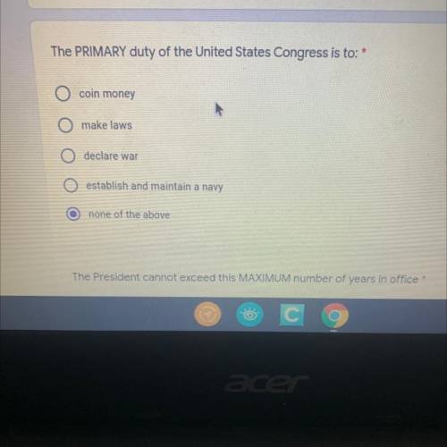 The primary duty of the United sates congress is to?