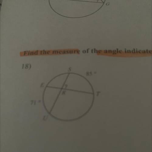 I need help to Find the measure of the arc or angle indicated￼