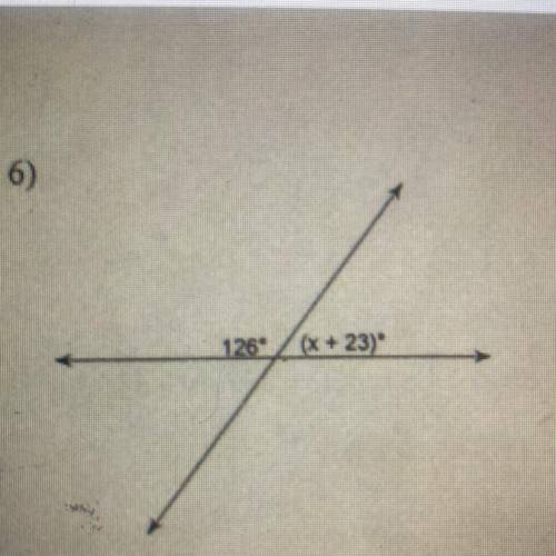 6) Find the value of x
