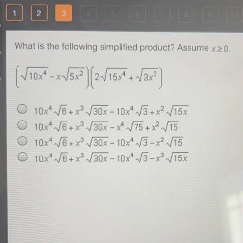 What is the following simplified product? Assume x>0