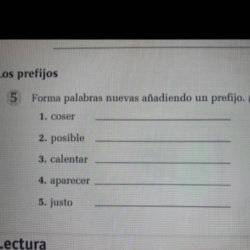 I need help with this 5 questions for Spanish.