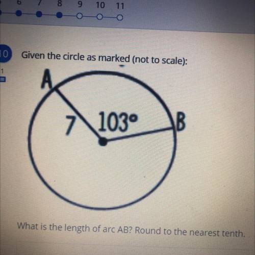 What is the length of arc AB? Round to the nearest tenth.