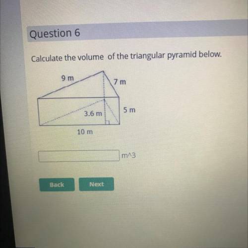 Calculate the volume of the triangular pyramid below.