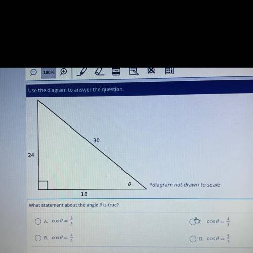 Which statement about angle 0 is true
