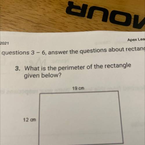3. What is the perimeter of the rectangle
given below?