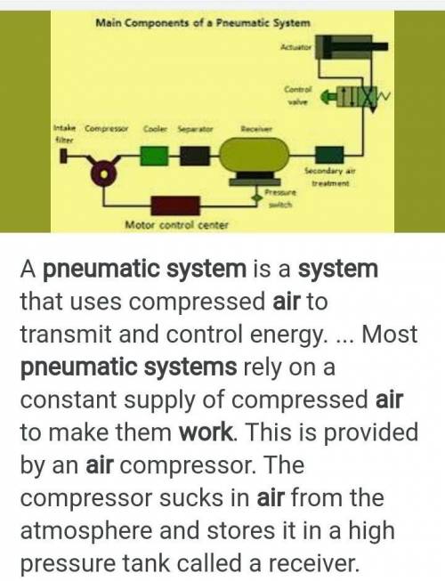 Describe the operation of a simple pneumatic system