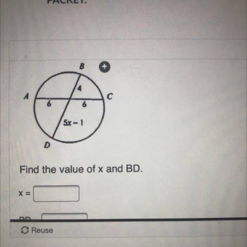Find the value of X and BD